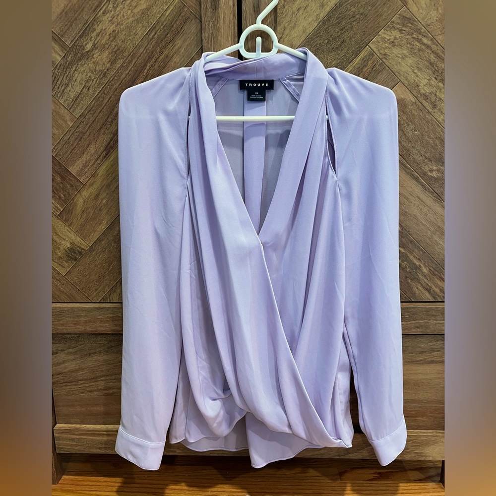 Trouvé cut out lilac blouse womens flowy shirt Nordstrom tops